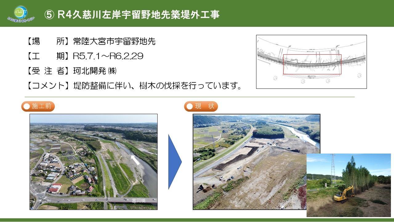 Ｒ４久慈川左岸宇留野地先築堤外工事