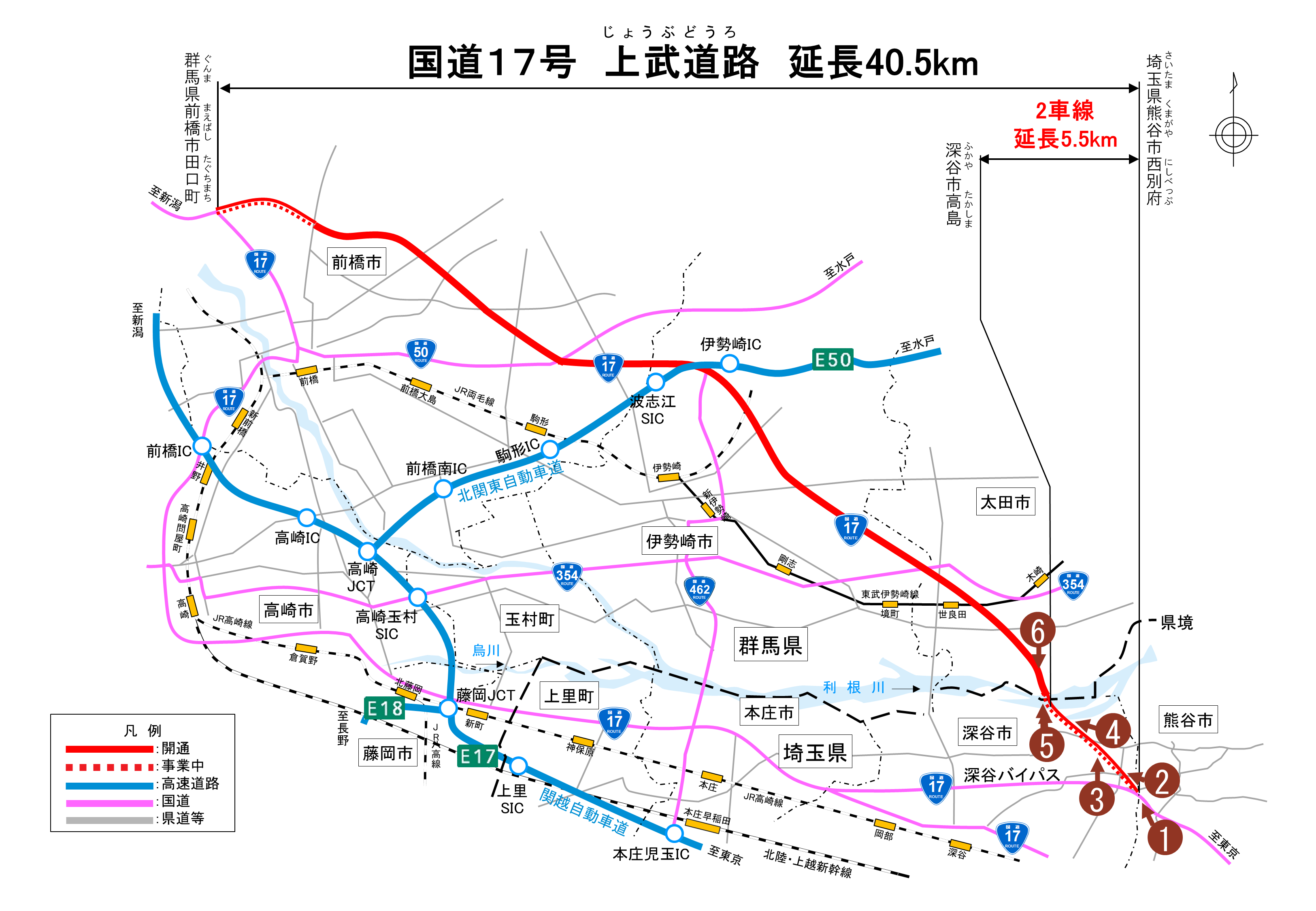 上武道路　平面図・航空写真撮影位置