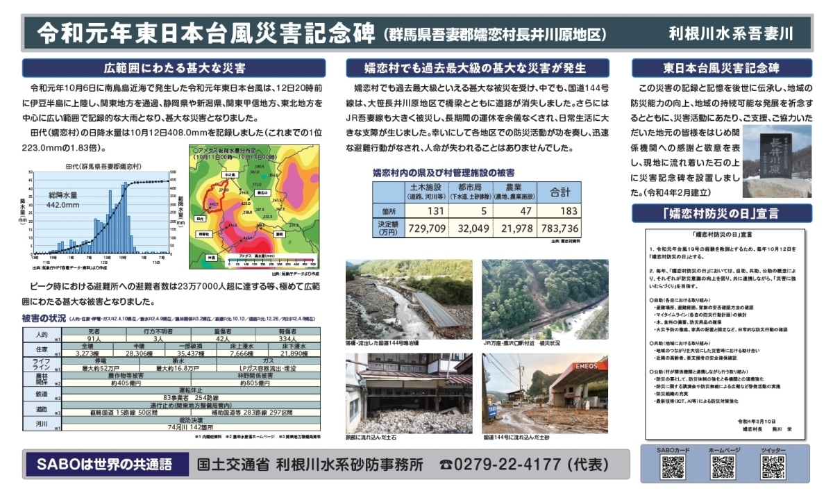 令和元年東日本台風災害記念碑