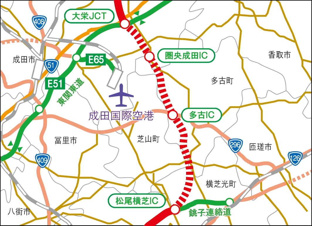 工事の進捗と予定（大栄-横芝）