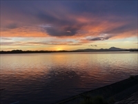 現場巡回後の夕焼け