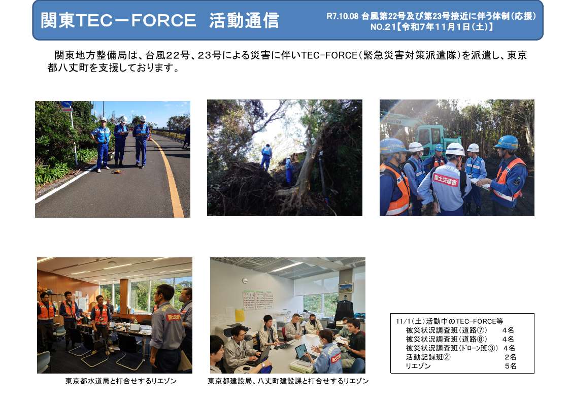 11月1日　TEC-FORCE通信No.21