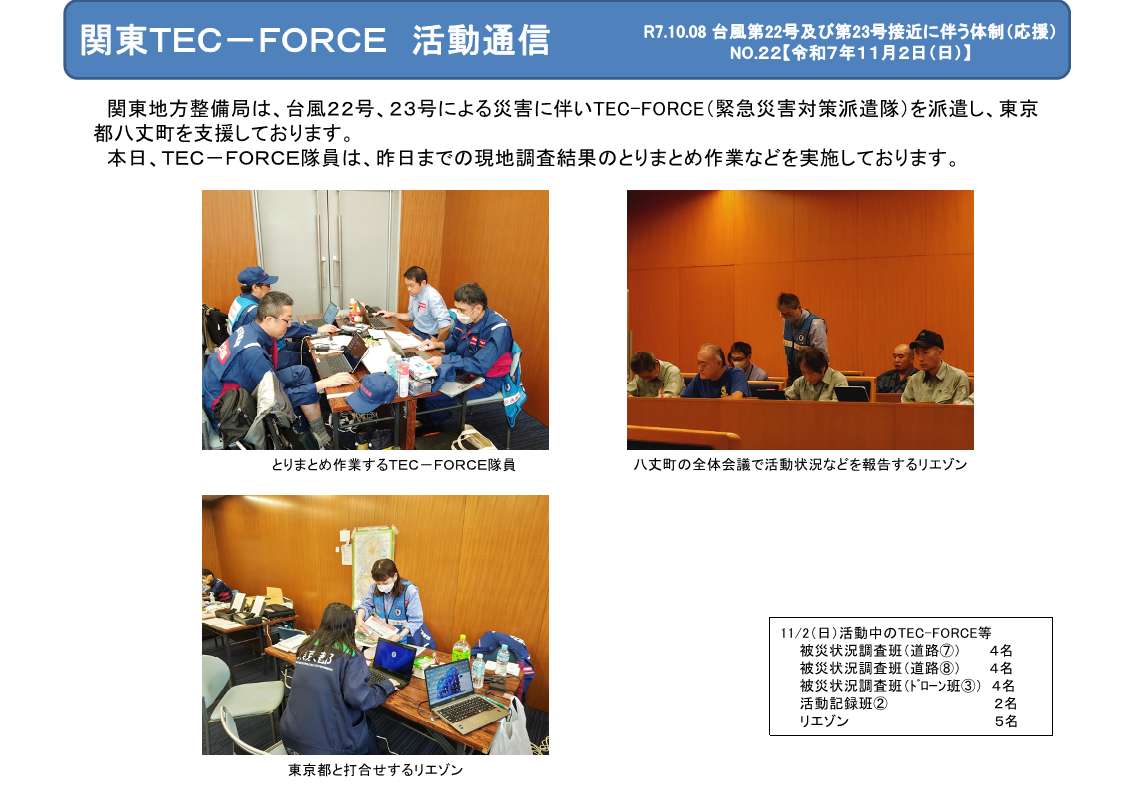 11月2日　TEC-FORCE通信No.22