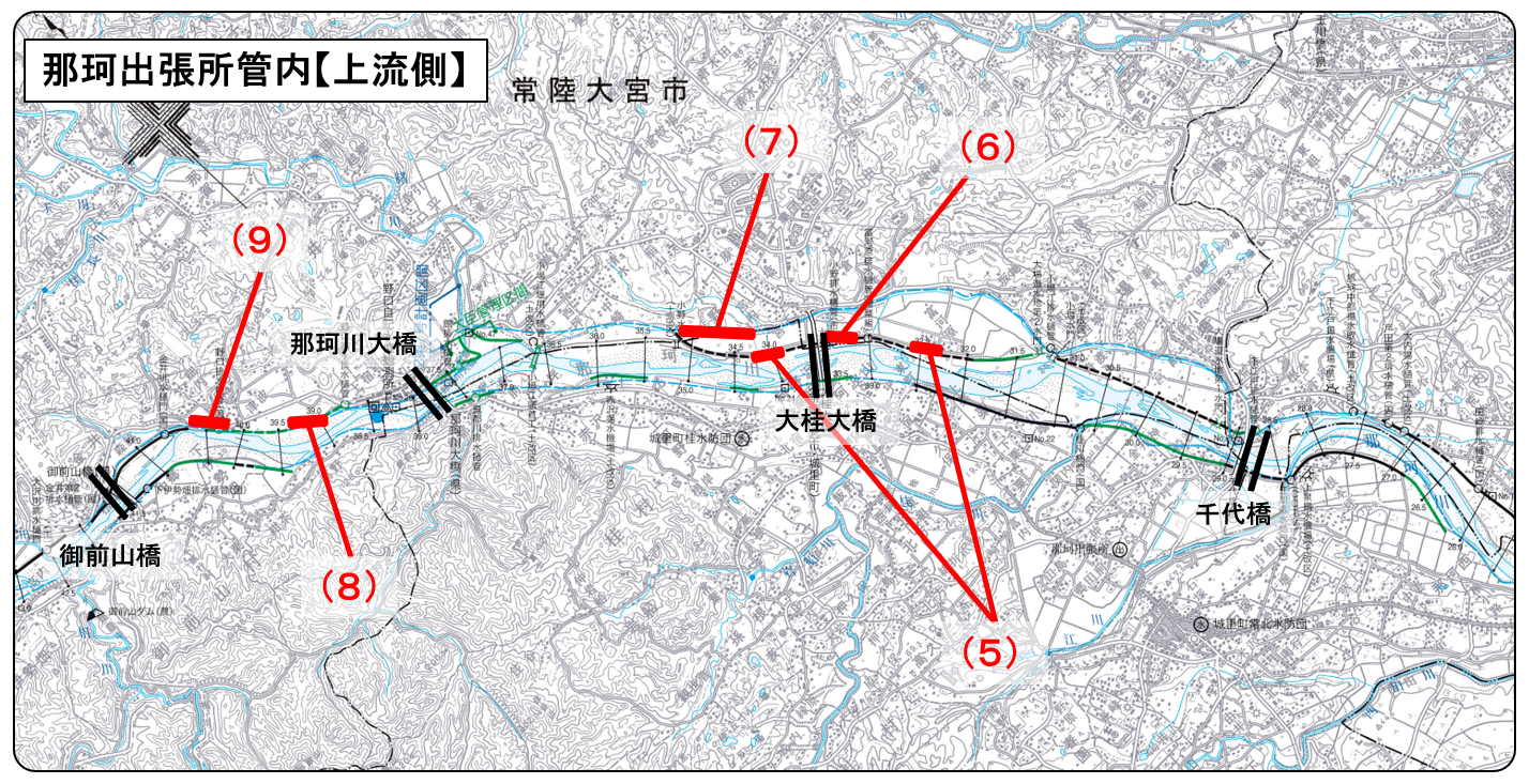 那珂出張所管内図　上流
