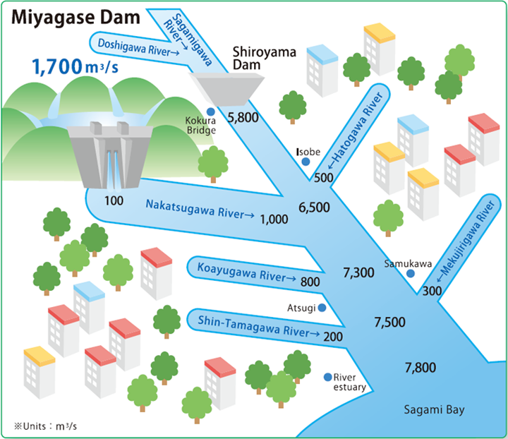 Planned Distribution of Flow Volume in Sagamigawa River