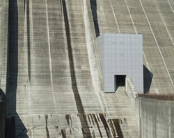 External view of the low-level spillway for normal use