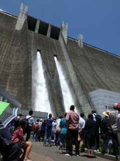 Near the elevator exit on the dam body