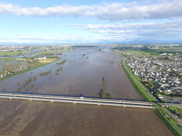 増水時の利根川