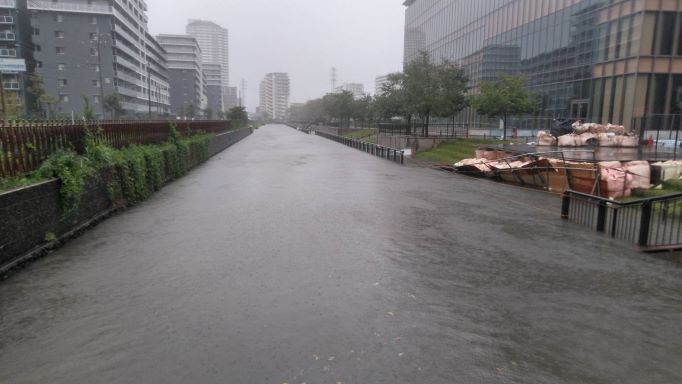 増水時の河川