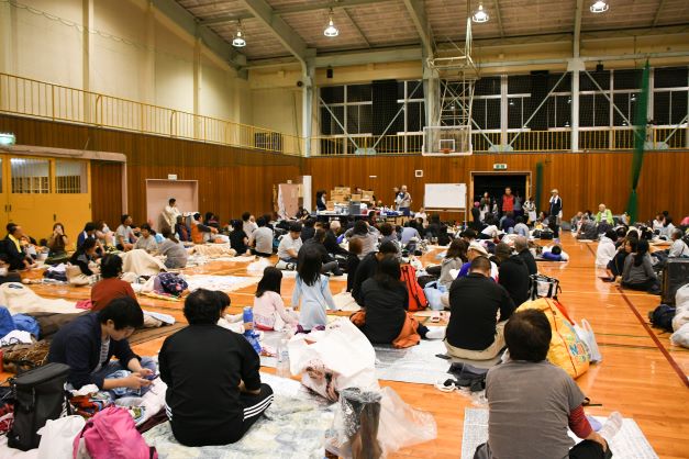 境町周辺 避難所の様子