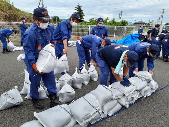 上里町周辺 消防団・水防団の訓練の様子
